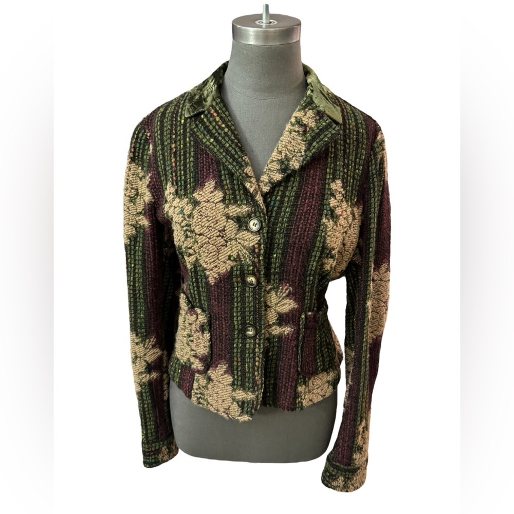 Vintage Etro Fall 2004 Runway Wool Brocade Blazer IT 46 US 10